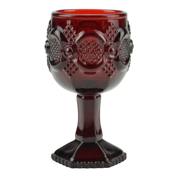 Avon 1979 Cape Cod 1876 Ruby Red Water Goblet Glass - - Picture 4 of 8
